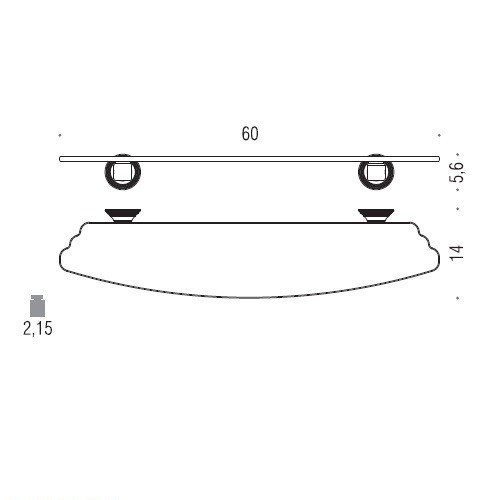 Полочка COLOMBO DESIGN HERMITAGE B3316 стеклянная