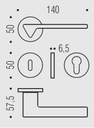 Дверная ручка Colombo AMA MF11RSB хром матовый