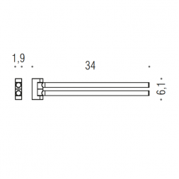 Полотенцедержатель COLOMBO DESIGN MINI B4012.HPS1 двойной цвет нержавеющая сталь