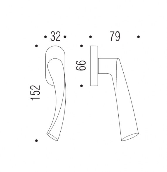 Colombo FLESSA CB52 DK/SM-CM ручка для окна матовый-хром / левая 1 шт. 1