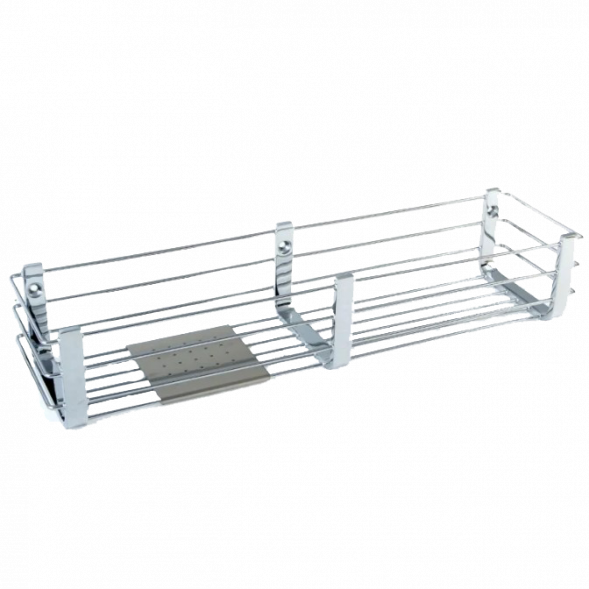 Полочка корзинка COLOMBO DESIGN ANGOLARI B9633.HPS1 одинарная с металлической полочкой , нержавеющая сталь