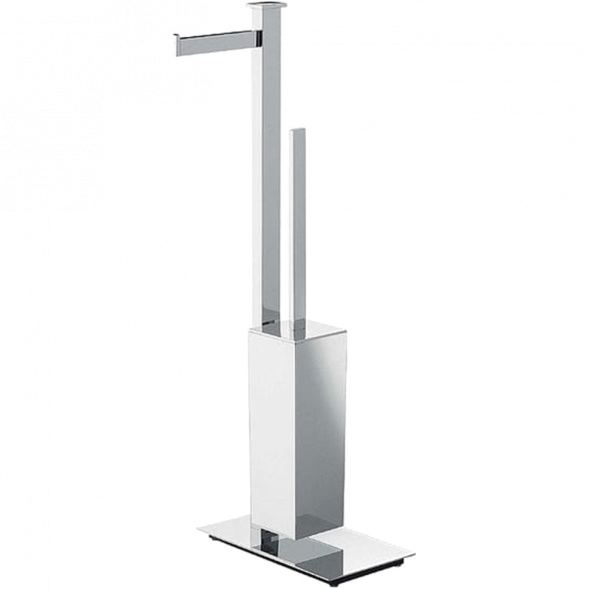 Стойка COLOMBO DESIGN UNITS B9107.S напольная с держателем туалетной бумаги и ершиком