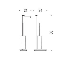 Стойка COLOMBO DESIGN UNITS B9107.S напольная с держателем туалетной бумаги и ершиком