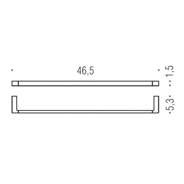 Полотенцедержатель COLOMBO DESIGN MINI Q B5010.HPS1 широкий цвет нержавеющая сталь