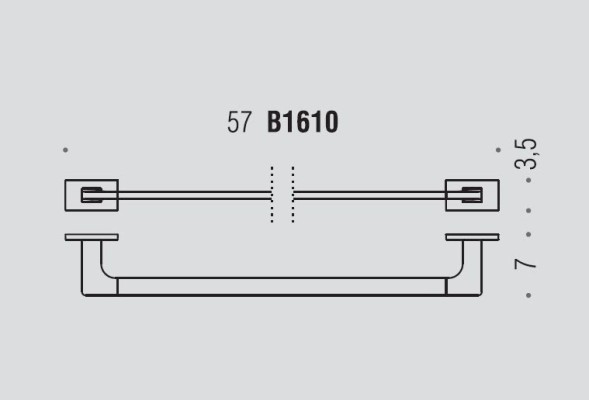 Полотенцедержатель COLOMBO DESIGN LOOK B1611.NM широкий