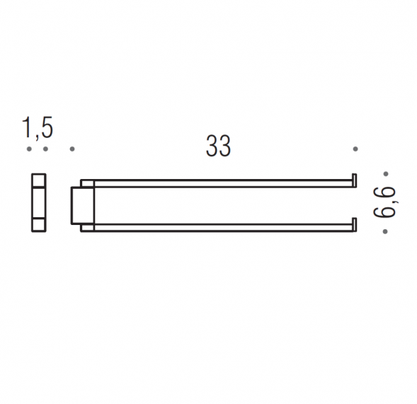 Полотенцедержатель COLOMBO DESIGN MINI Q B5012 двойной цвет хром