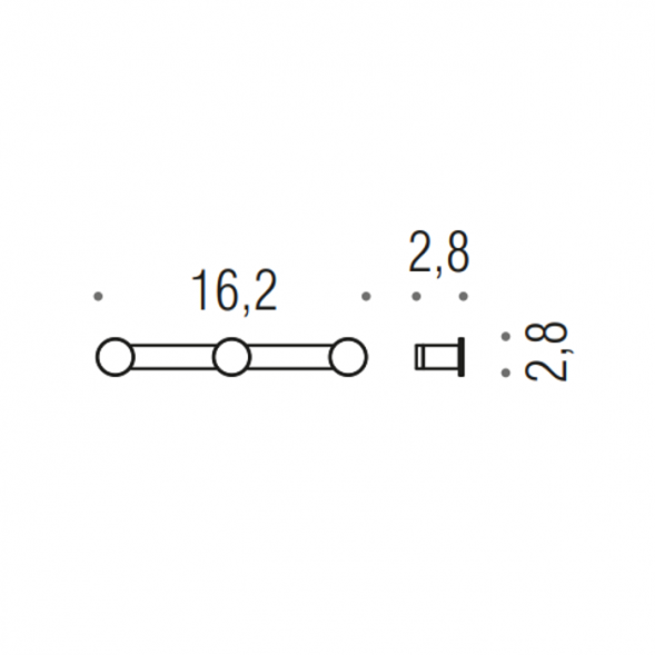 Крючок COLOMBO DESIGN MINI CD117 тройной цвет хром