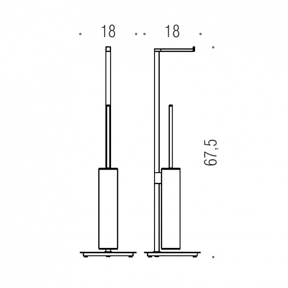 Стойка COLOMBO DESIGN MINI Q B5018.NM с держателем туалетной бумаги и ершиком цвет черный матовый